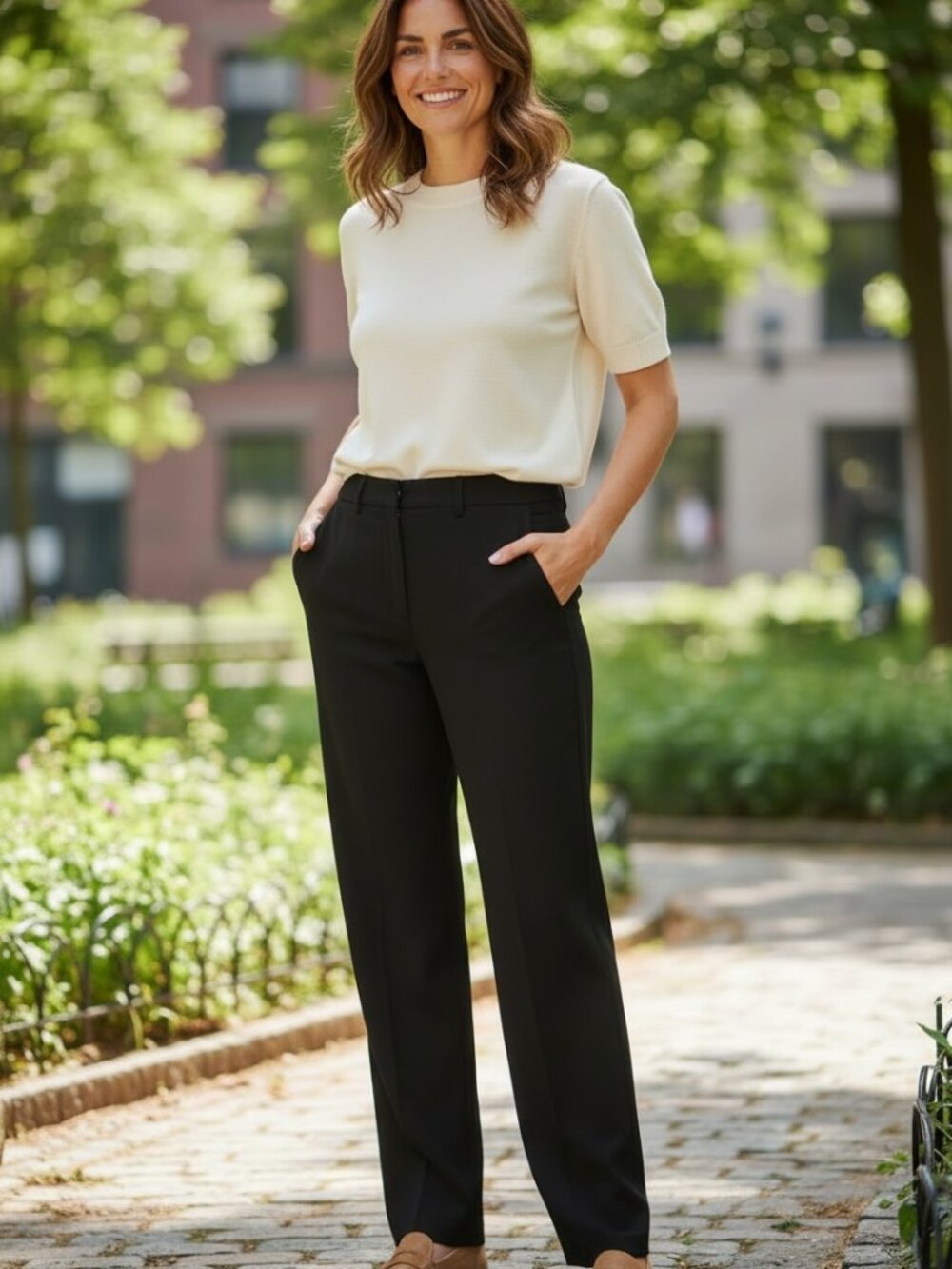 JM Collection Women's Solid Black Dress Pants, Size 10